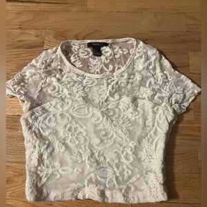 Forever21 White Lace Women's Top